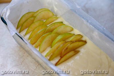 Кекс на кефире с яблочными дольками и карамельной корочкой Кекс на кефире с яблочными дольками и карамельной корочкой