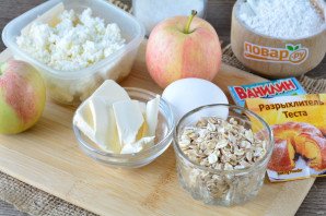 Овсяное печенье с творогом и яблоками