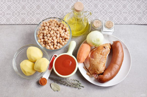 Суп из нута с копченостями Суп из нута с копченостями