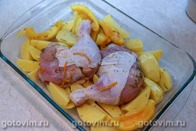 Куриные бедра с апельсином, медом и розмарином в духовке Куриные бедра с апельсином, медом и розмарином в духовке