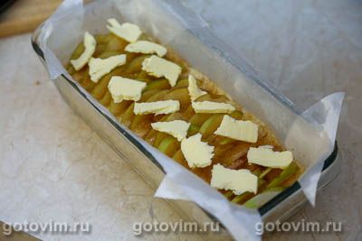 Кекс на кефире с яблочными дольками и карамельной корочкой Кекс на кефире с яблочными дольками и карамельной корочкой
