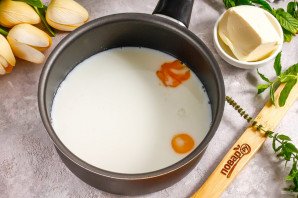 Торт с персиком и заварным кремом Торт с персиком и заварным кремом