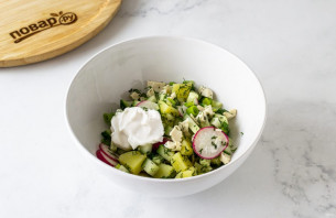 Окрошка на розовом квасе Окрошка на розовом квасе