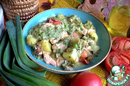 Лосось с овощами