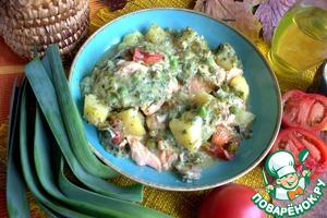 Лосось с овощами