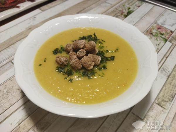 Рецепт: Ароматный суп-пюре - суп-пюре из квашеной капусты с кабачком