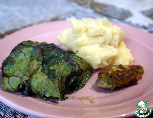 Треска в свекольных листьях Треска в свекольных листьях