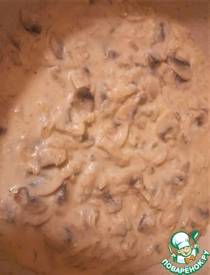 Запеченая рыба с грибным соусом