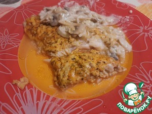 Запеченая рыба с грибным соусом