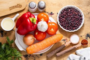 Салат с фасолью на зиму