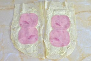 Лаваш с ветчиной и сыром