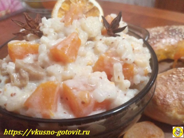 
			Рисовая каша с тыквой на молоке &ndash; быстрый и вкусный рецепт приготовления		