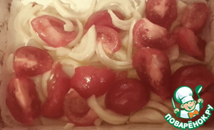 Жареная треска с самбалом из помидоров