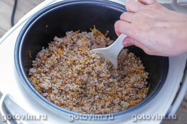 Гречка с фаршем в мультиварке Гречка с фаршем в мультиварке