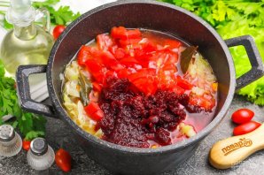 Борщ с вареной свеклой