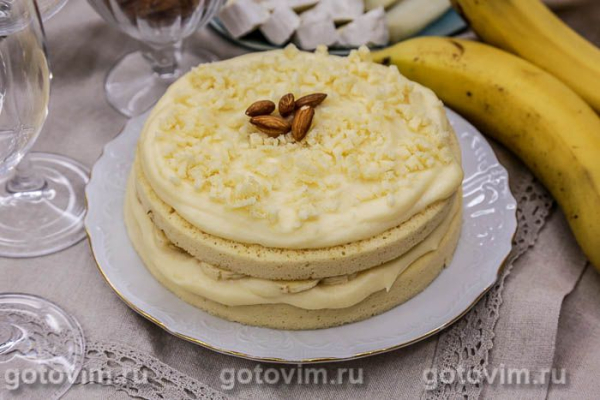 Бисквитный торт с заварным кремом в микроволновке Бисквитный торт с заварным кремом в микроволновке