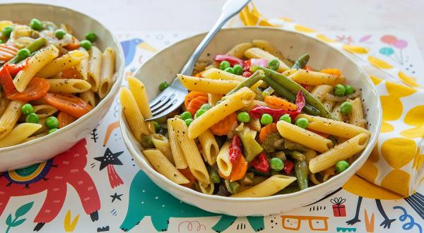 Макароны с замороженными овощами, пошаговый рецепт с фото на 447 ккал