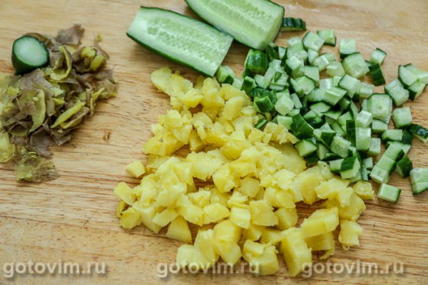 Картофельный салат со свежими огурцами