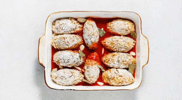 Постные ленивые голубцы, пошаговый рецепт с фото на 386 ккал