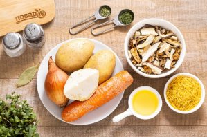 Постный грибной суп из сушеных грибов