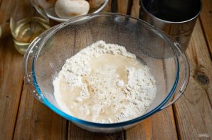 Постные вареники с грибами