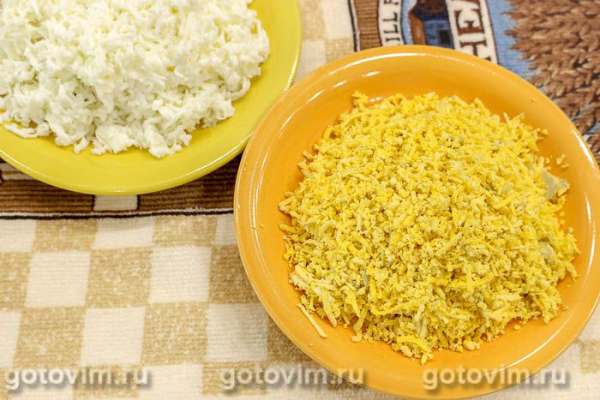 Порционный салат «Мимоза» Порционный салат «Мимоза»