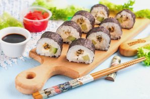 Роллы с мидиями Роллы с мидиями