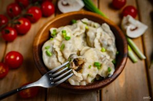 Постные вареники с грибами