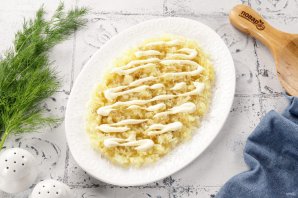 Салат Мимоза с сайрой