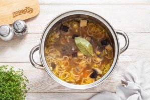 Постный грибной суп из замороженных грибов