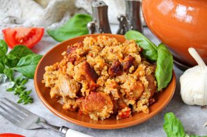 Ячневая каша в горшочке