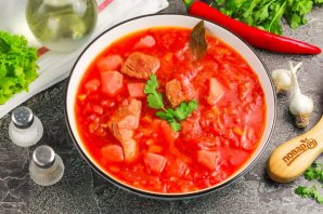 Борщ с вареной свеклой