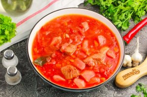 Борщ с вареной свеклой
