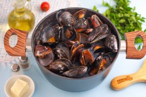 Ракушки мидии в сливочном соусе