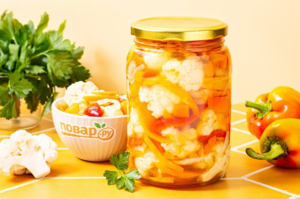 Салат из цветной капусты на зиму Салат из цветной капусты на зиму