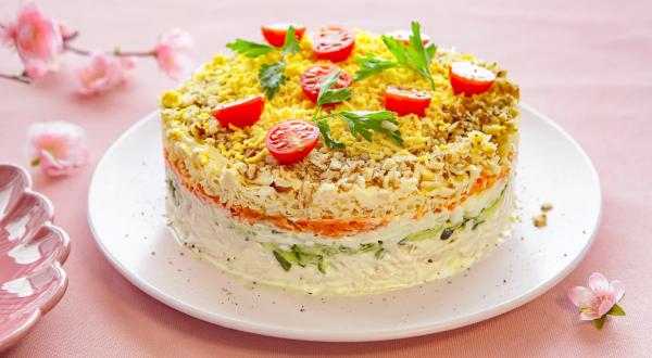 Салат «Женское счастье», пошаговый рецепт с фото на 348 ккал Салат «Женское счастье», пошаговый рецепт с фото на 348 ккал