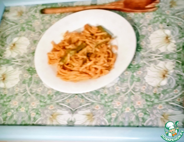 Лапша с крабом и спаржей Лапша с крабом и спаржей