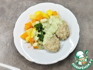 Рыбные котлеты на пару с гарниром