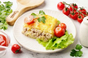 Запеканка с фаршем в аэрогриле