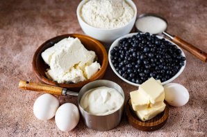 Черничный пирог с творогом