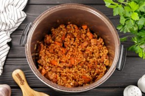 Макароны с мясом в мультиварке