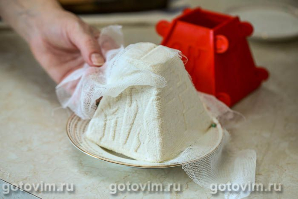 Творожная пасха с банановым кремом