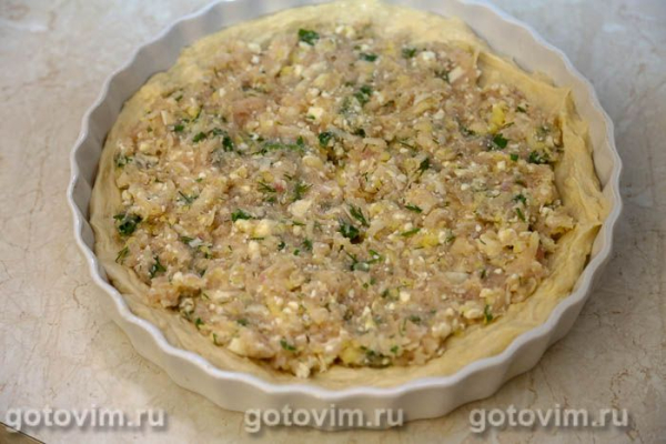 Осетинский пирог с курицей и рассольным сыром