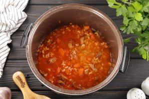Макароны с мясом в мультиварке