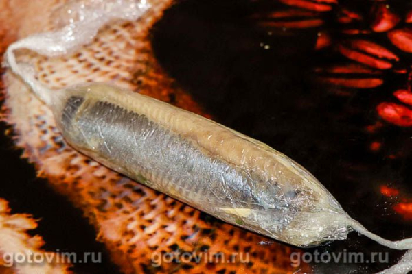 Рулет из селедки с плавленым сырком и яйцом