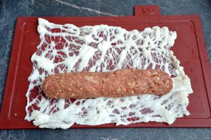 Люля-кебаб в жировой сетке