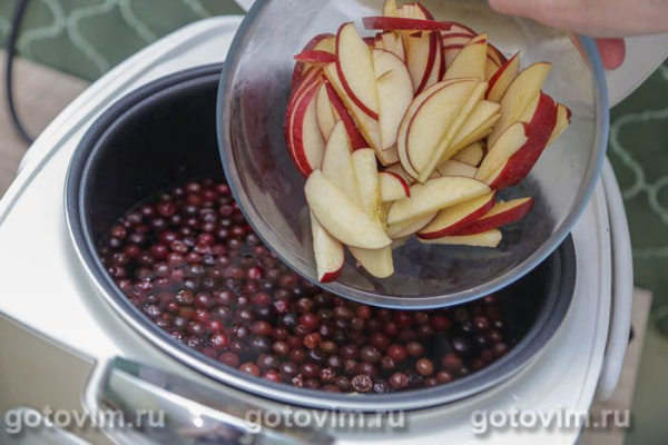 Компот из клюквы с яблоками в мультиварке