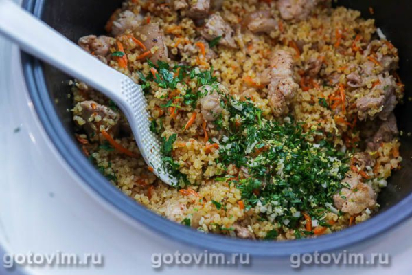 Плов из свинины с булгуром в мультиварке