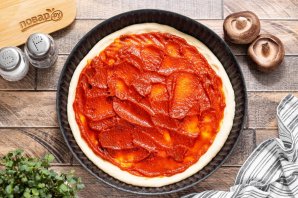 Постная пицца с грибами
