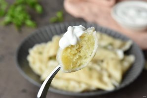 Вареники с картошкой и салом